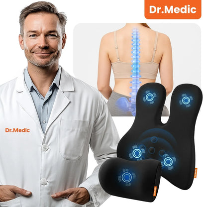 2 viename automobilio ir biuro pagalvė su masažuokliu ir šildymu DR.MEDIC