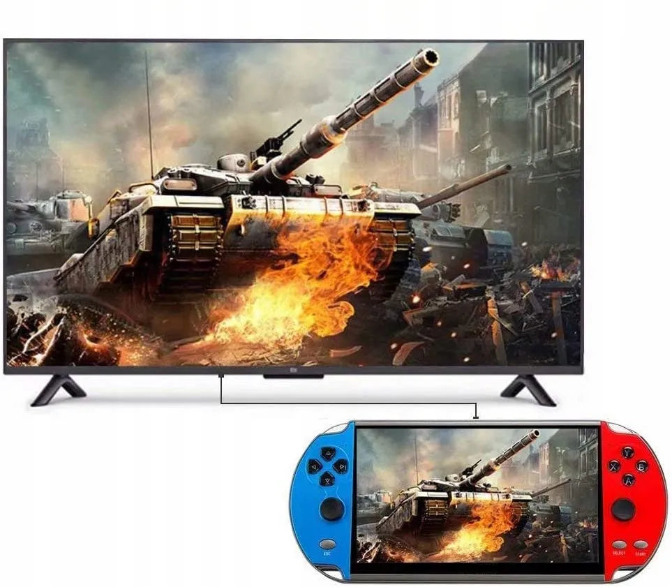 Nešiojama žaidimų konsolė X12 Retro 5.1 colių ekranas su integruotais žaidimais
