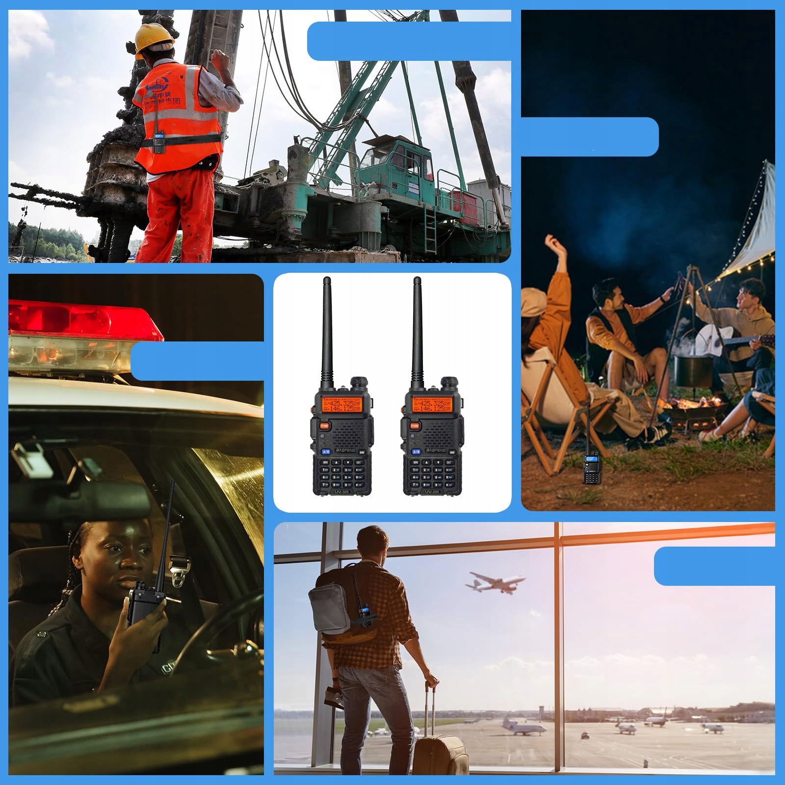 2 vnt. Baofeng UV-5R OEM HTQ RADIOTELEFONINIS SIŲSTUVAS-IMTUVAS SKENERIS