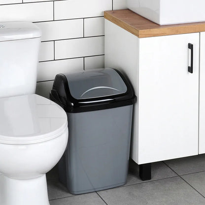 26 l pilka plastikinė šiukšliadėžė su pasukamu dangteliu