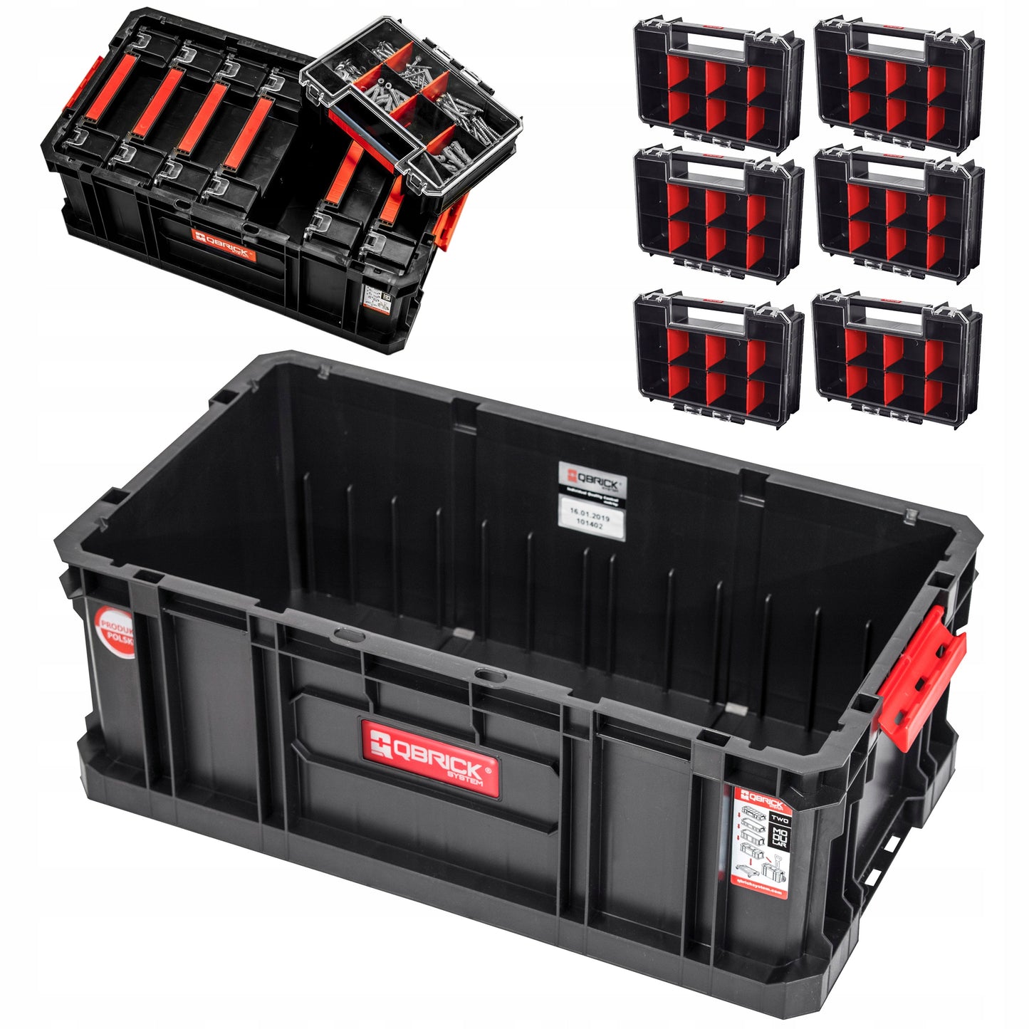 QBRICK SYSTEM TWO+TWO BOX200 + 6xTWO ORGANIZER MULTI įrankių dėžė