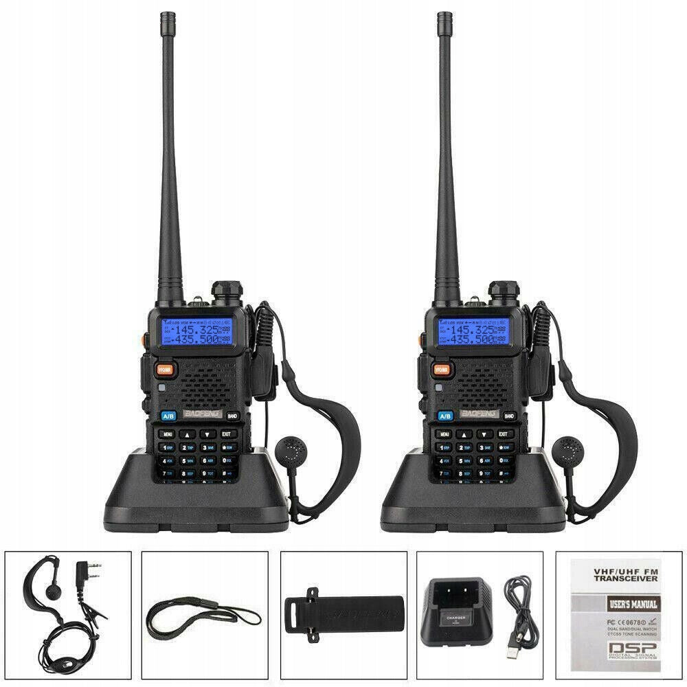 2 vnt. Baofeng UV-5R OEM HTQ RADIOTELEFONINIS SIŲSTUVAS-IMTUVAS SKENERIS