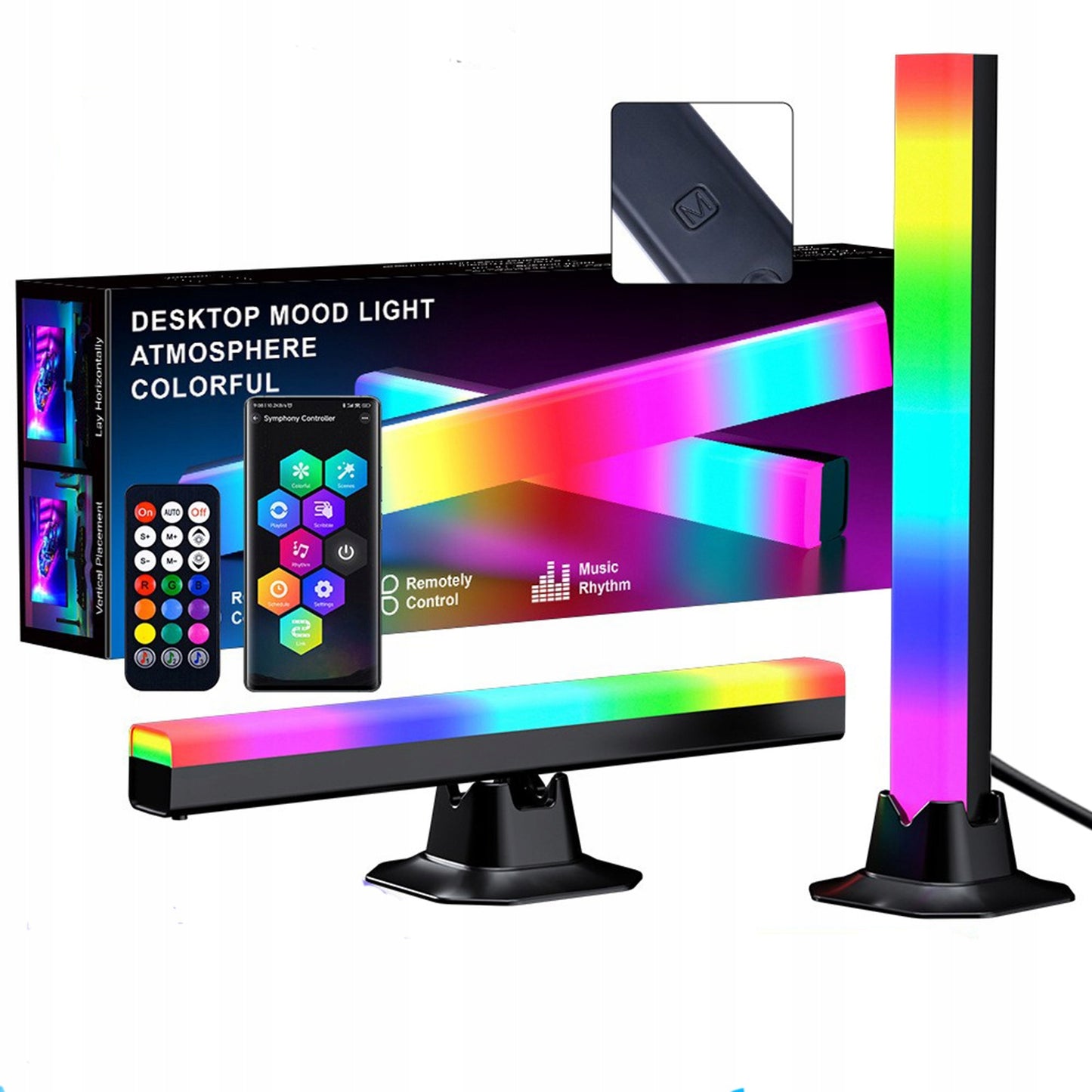 2X MULTICOLOR BAR RGB juostinė lemputė su nuotolinio valdymo pulteliu + programėlė
