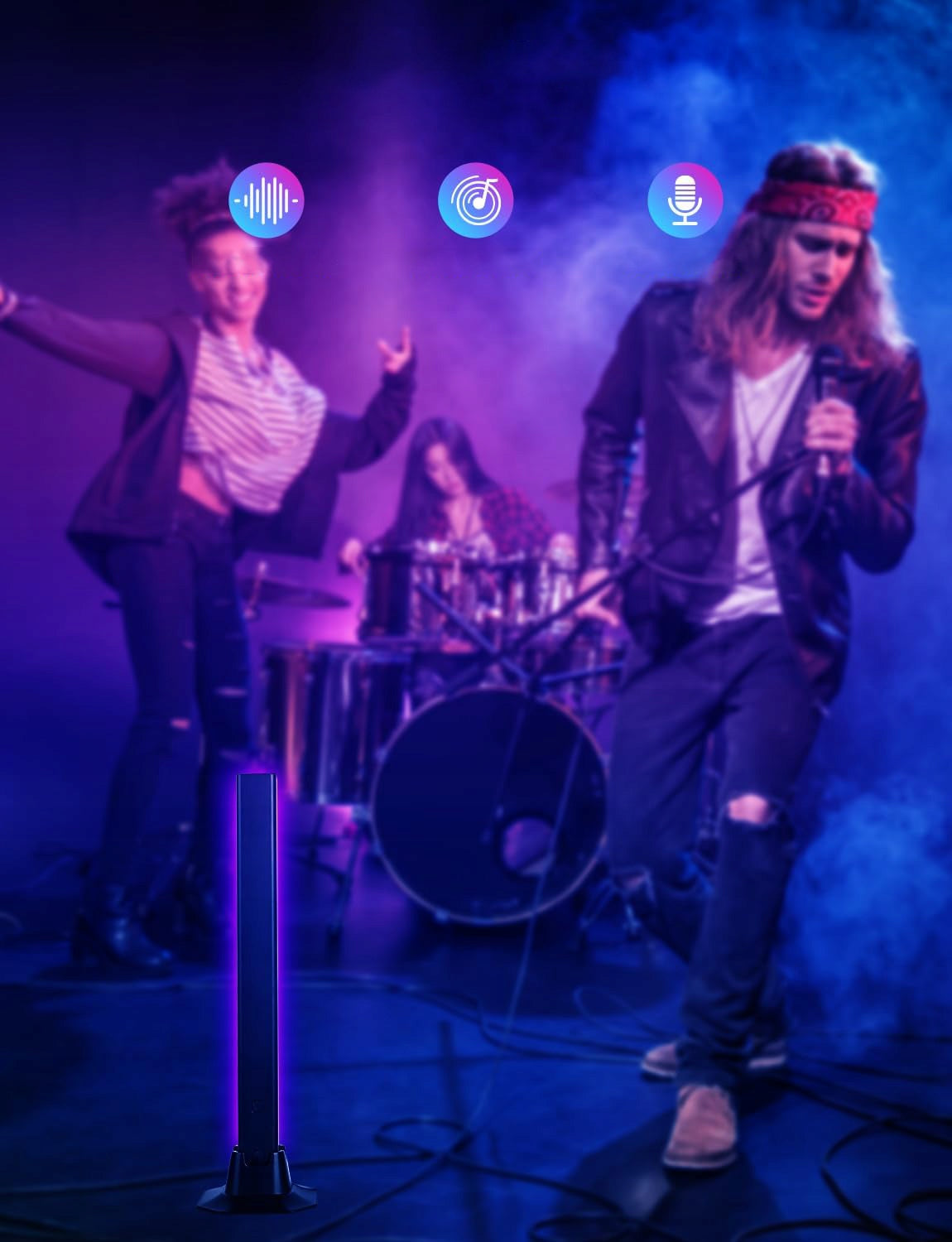 2X MULTICOLOR BAR RGB juostinė lemputė su nuotolinio valdymo pulteliu + programėlė