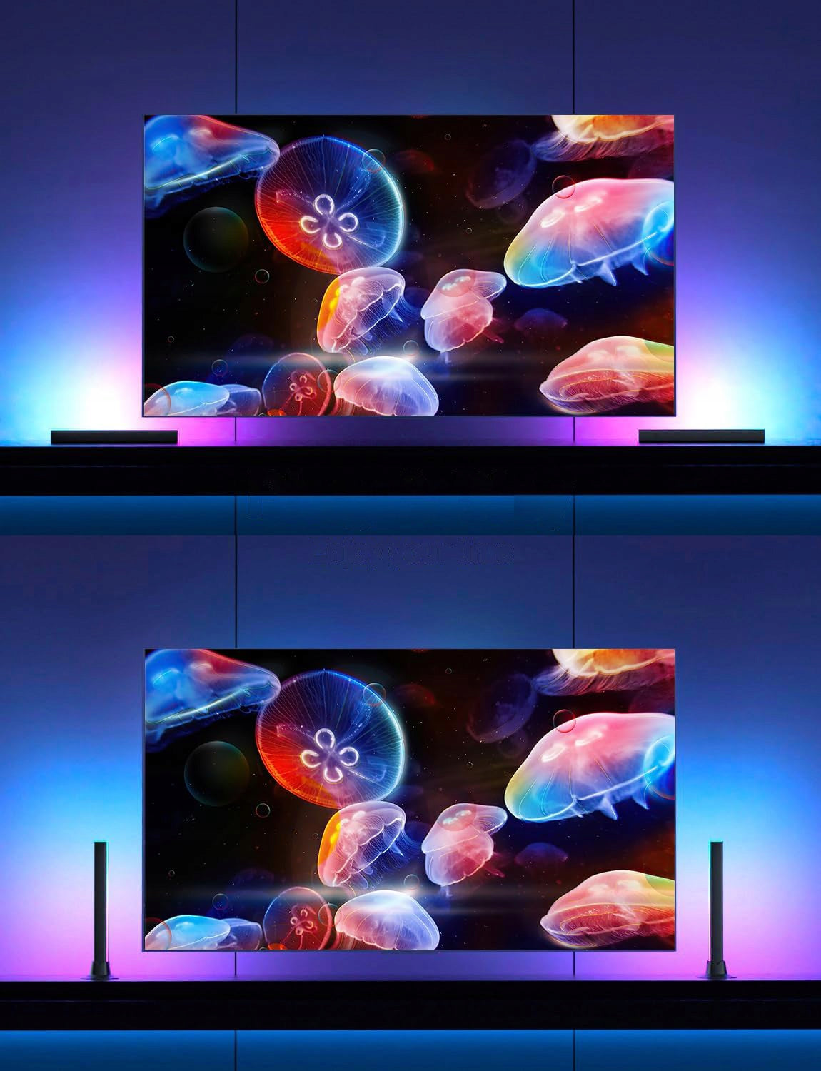 2X MULTICOLOR BAR RGB juostinė lemputė su nuotolinio valdymo pulteliu + programėlė