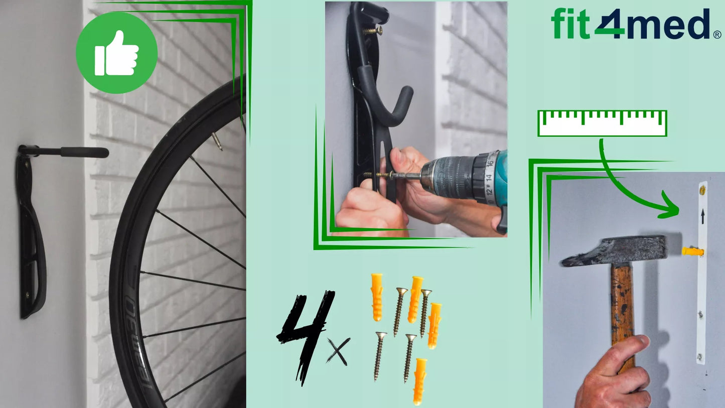 2X WIESZAK UCHWYT NA ROWER ROWEROWY ŚCIANĘ MONTAŻ KOŁKI HAK ŚCIENNY STOJAK