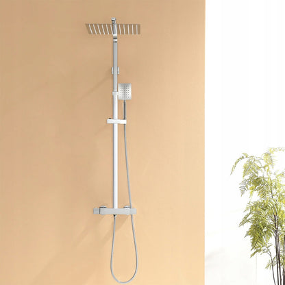 Dušo komplektas su termostatu iš nerūdijančio plieno, reguliuojamas aukštis 96,5–130 cm