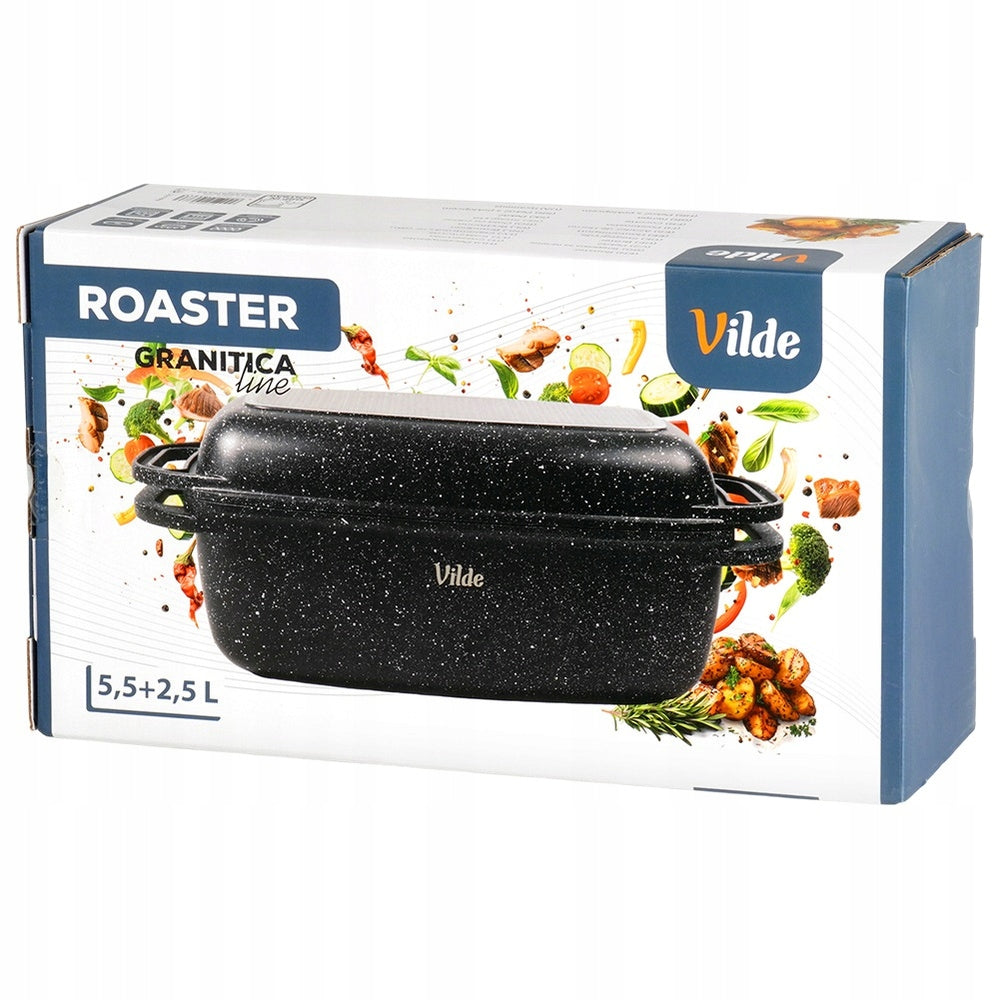 Granitinė troškintuvė, troškintuvė, puodas, keptuvė 2 viename, kepimui orkaitėje