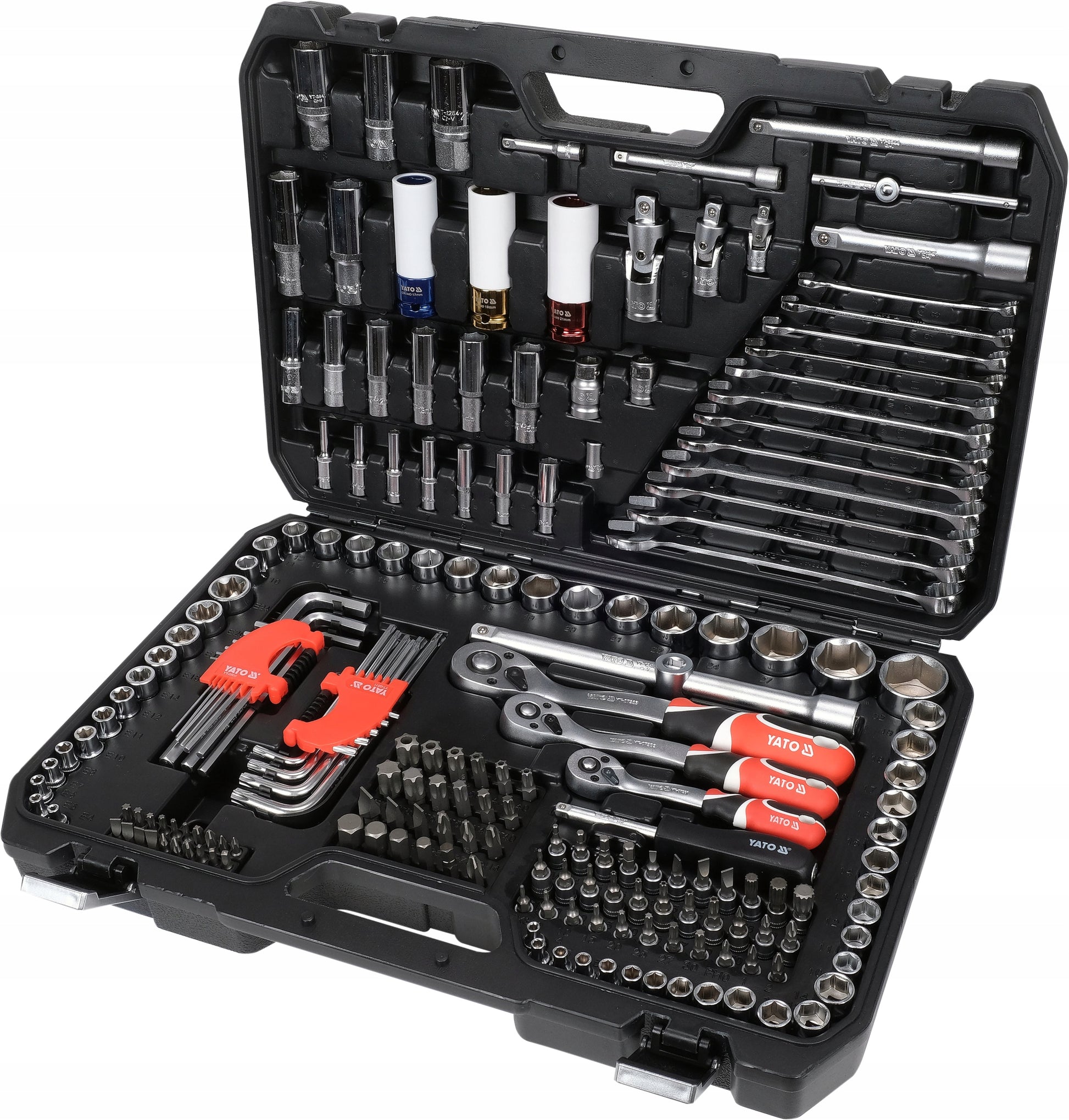 YATO KODĖLIŲ RINKINYS KNAIBLIŲ DĖŽUTĖ 1/4", 3/8