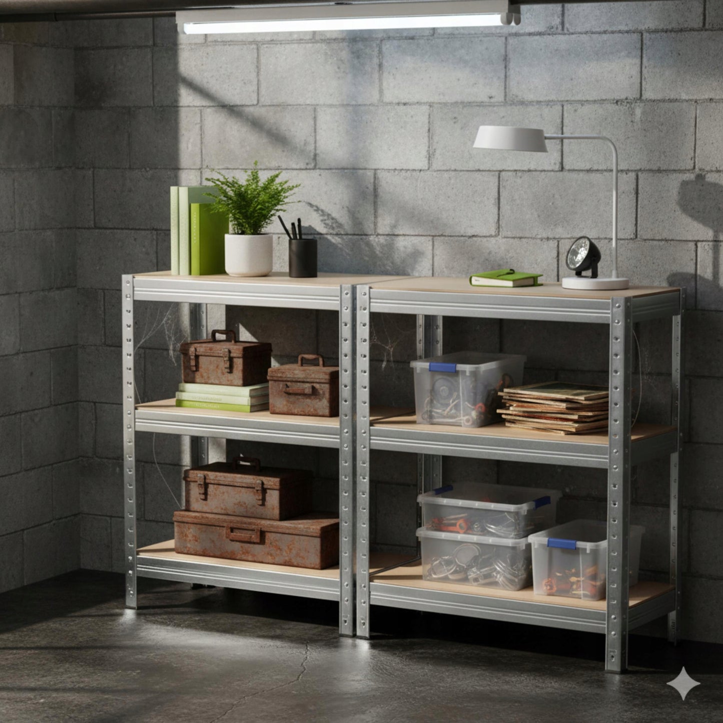 2 vnt. Metalinė sandėliavimo lentyna biurui, garažui 5 lentynos 180x90x40 875kg