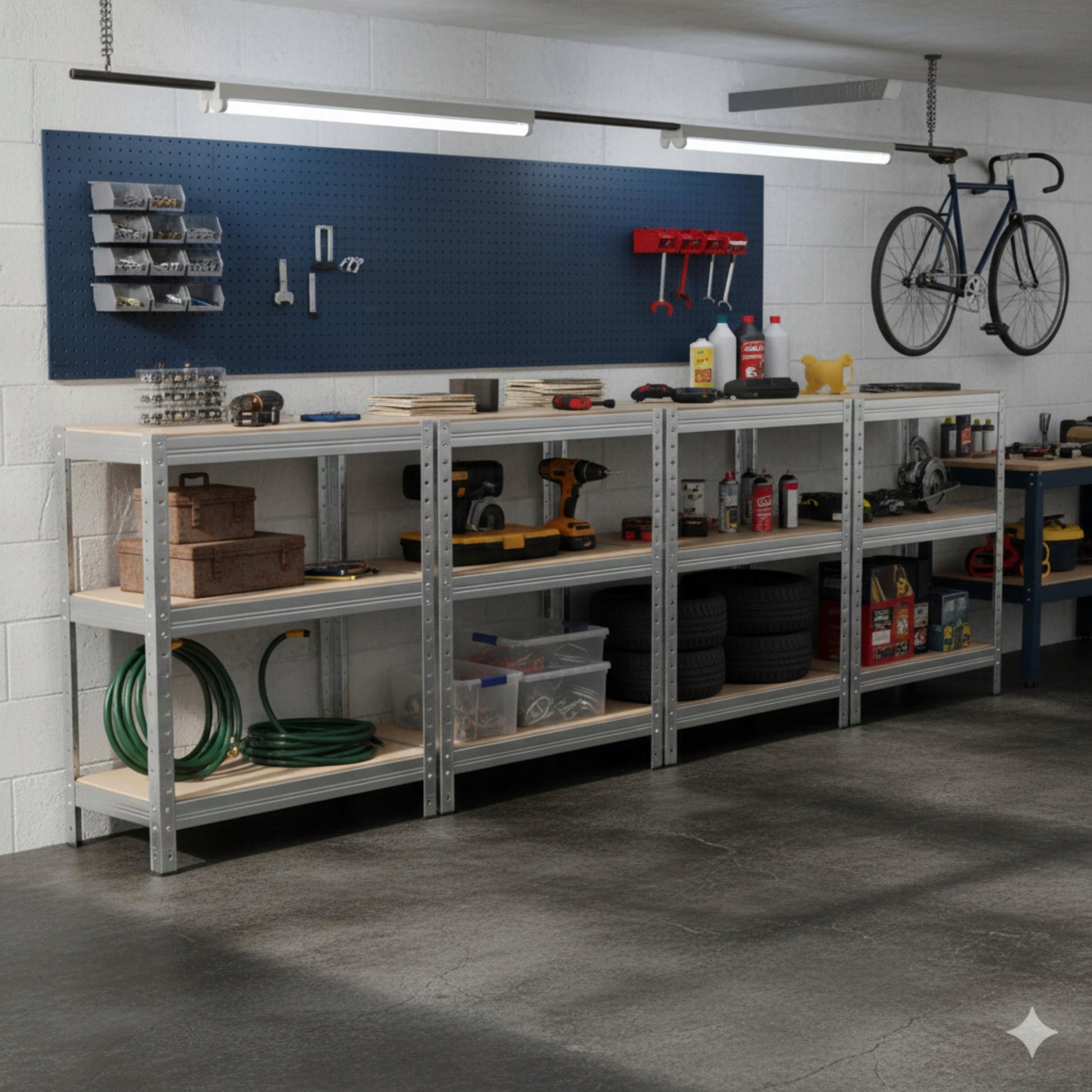 2 vnt. Metalinė sandėliavimo lentyna biurui, garažui 5 lentynos 180x90x40 875kg