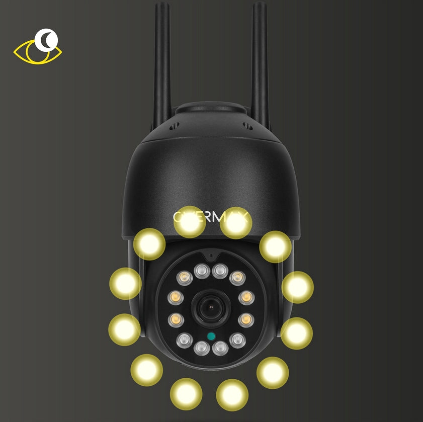 2x Lauko Pasukama Kamera LAN 12 LED Diodų IP66 WIFI FULL HD 4x Zoom 25s