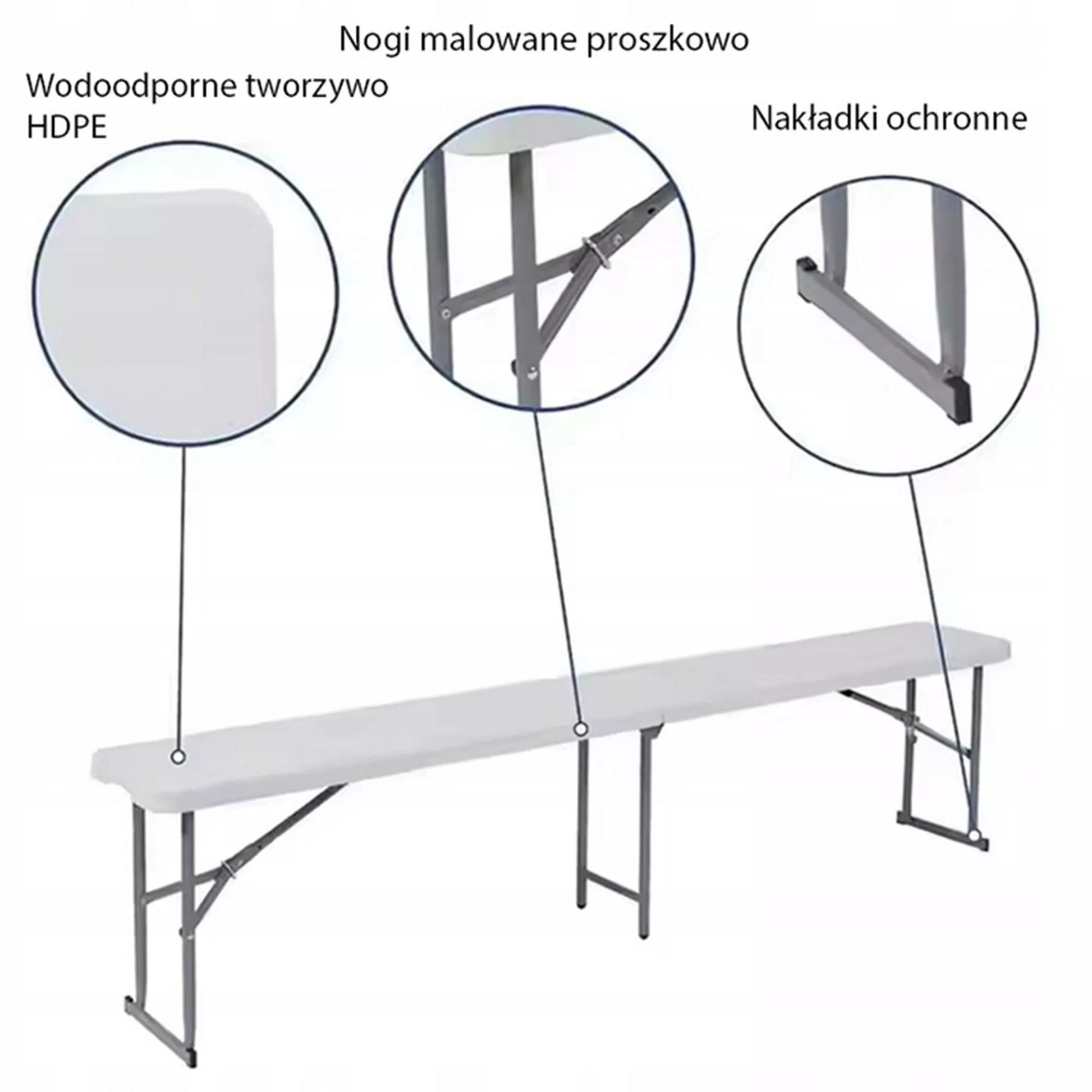2x STOVĖJIMAS KETRINGOVAS SODININKŲ BANKETINIS SULANKSTOMAS NEŠIOJAMAS 180 cm STABILUS