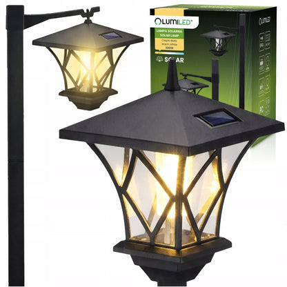 2x LED saulės sodo lempa, dekoratyvinis lauko žibintas, pastatomas, 1,5m