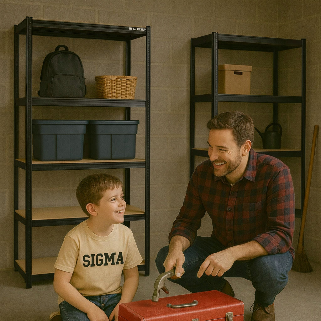 2x METALINĖ LENTYNA SANDĖLIUI 180x90x40cm 5 MDF LENTYNOS 180kg 900kg GARAŽUI