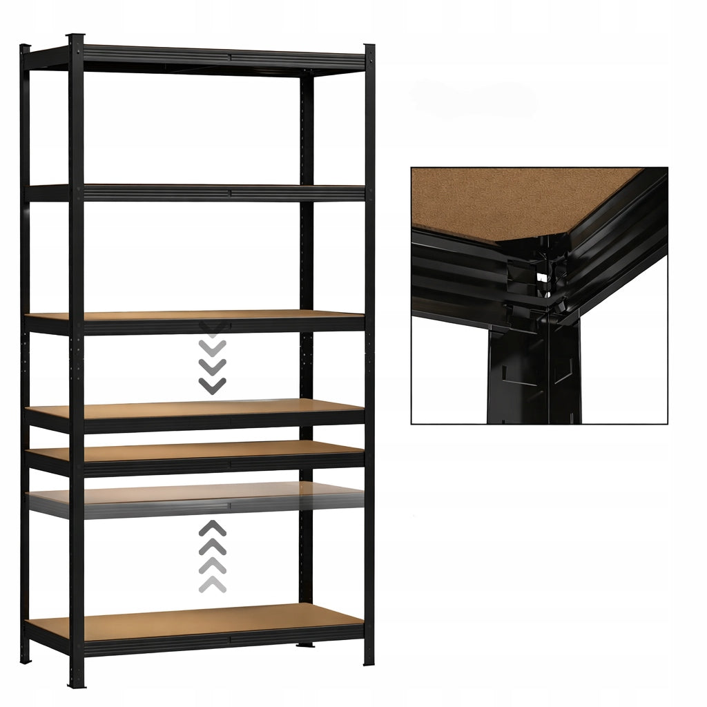 2x METALINĖ LENTYNA SANDĖLIUI 180x90x40cm 5 MDF LENTYNOS 180kg 900kg GARAŽUI