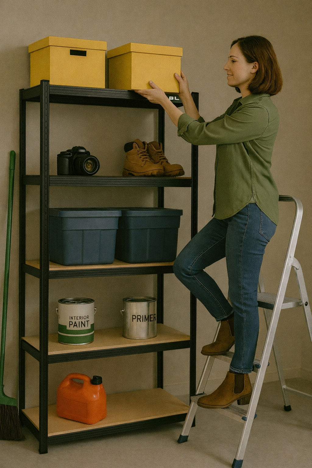 2x METALINĖ LENTYNA SANDĖLIUI 180x90x40cm 5 MDF LENTYNOS 180kg 900kg GARAŽUI