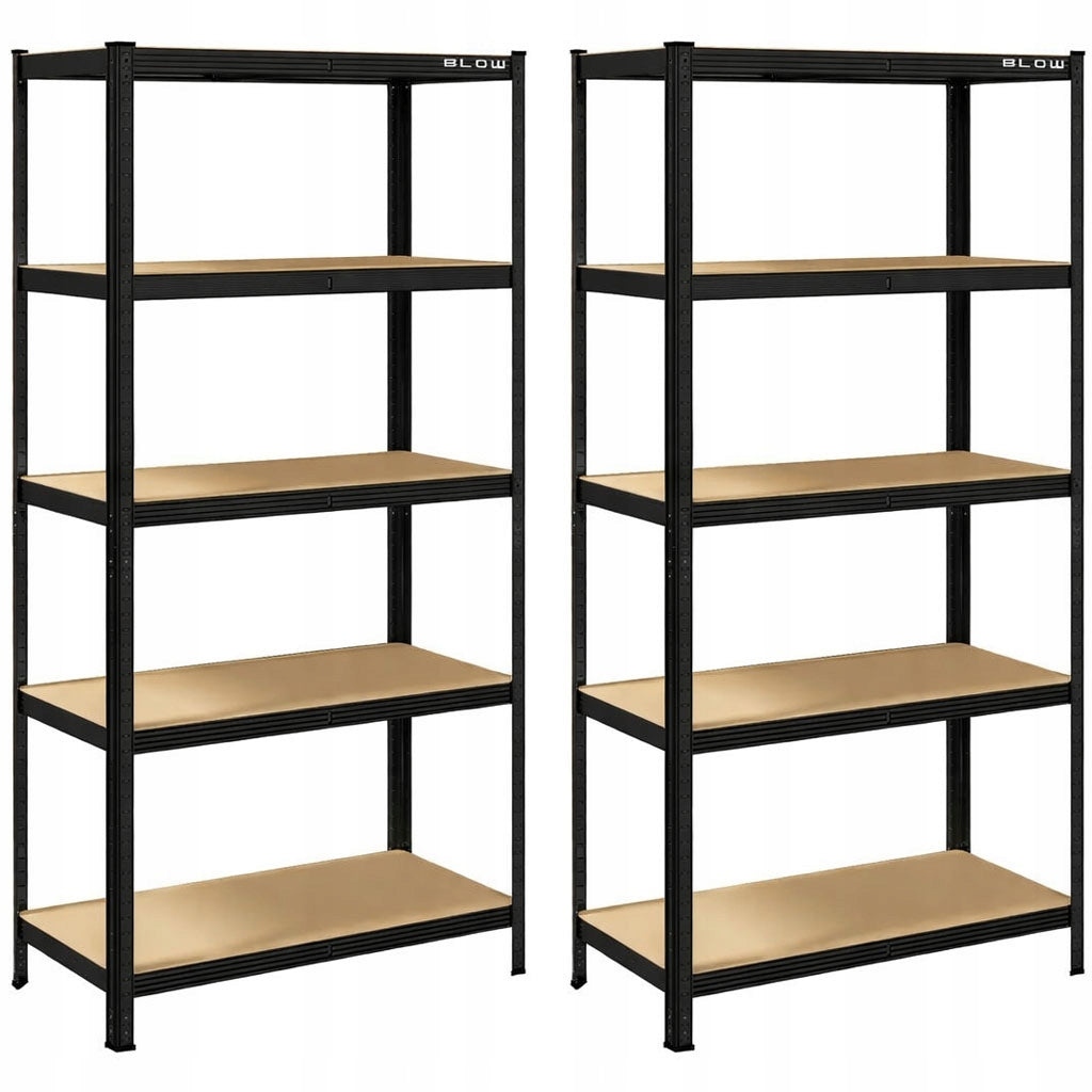 2x METALINĖ LENTYNA SANDĖLIUI 180x90x40cm 5 MDF LENTYNOS 180kg 900kg GARAŽUI