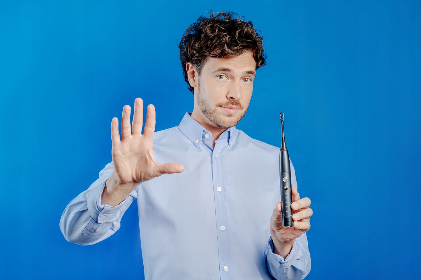 2 vnt. Elektrinis soninis dantų šepetėlis OMEO +365 UV dezinfekcinis įrenginys Juodas