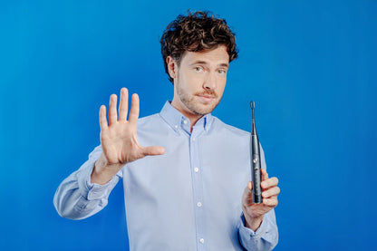 2 vnt. Elektrinis soninis dantų šepetėlis OMEO +365 UV dezinfekcinis įrenginys Juodas