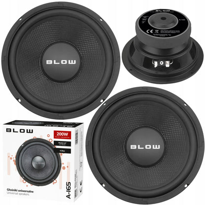 2x Galingas automobilinis bosinis garsiakalbis žemų dažnių Woofer 200W 6,5 colio 165 mm
