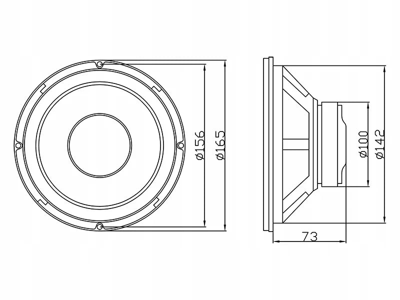 2x Galingas automobilinis bosinis garsiakalbis žemų dažnių Woofer 200W 6,5 colio 165 mm