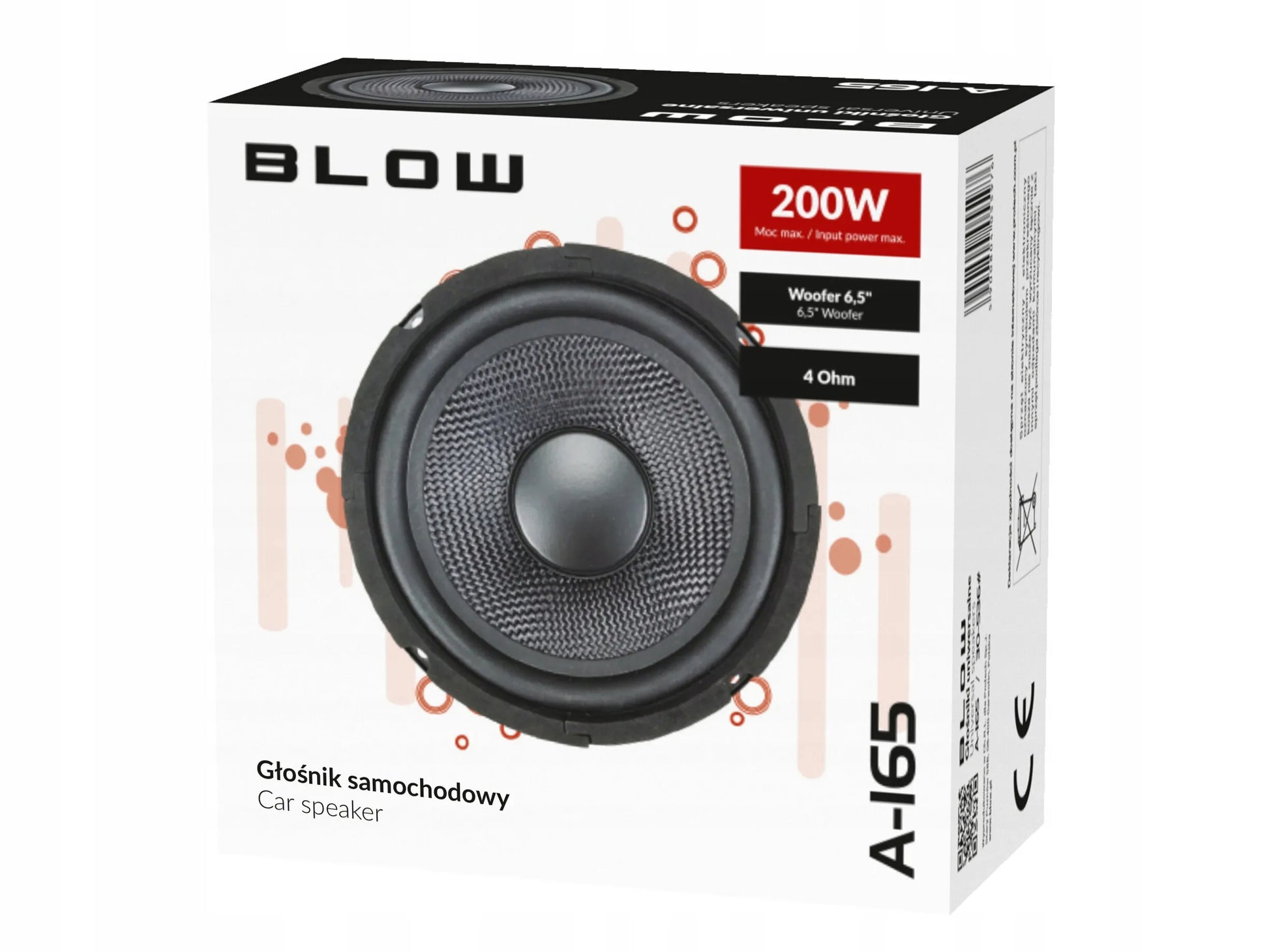 2x Galingas automobilinis bosinis garsiakalbis žemų dažnių Woofer 200W 6,5 colio 165 mm