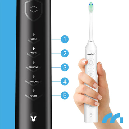 2x Maltec Toothie X2in1 elektrinis dantų šepetėlis su 6 antgaliais ir įkrovikliu