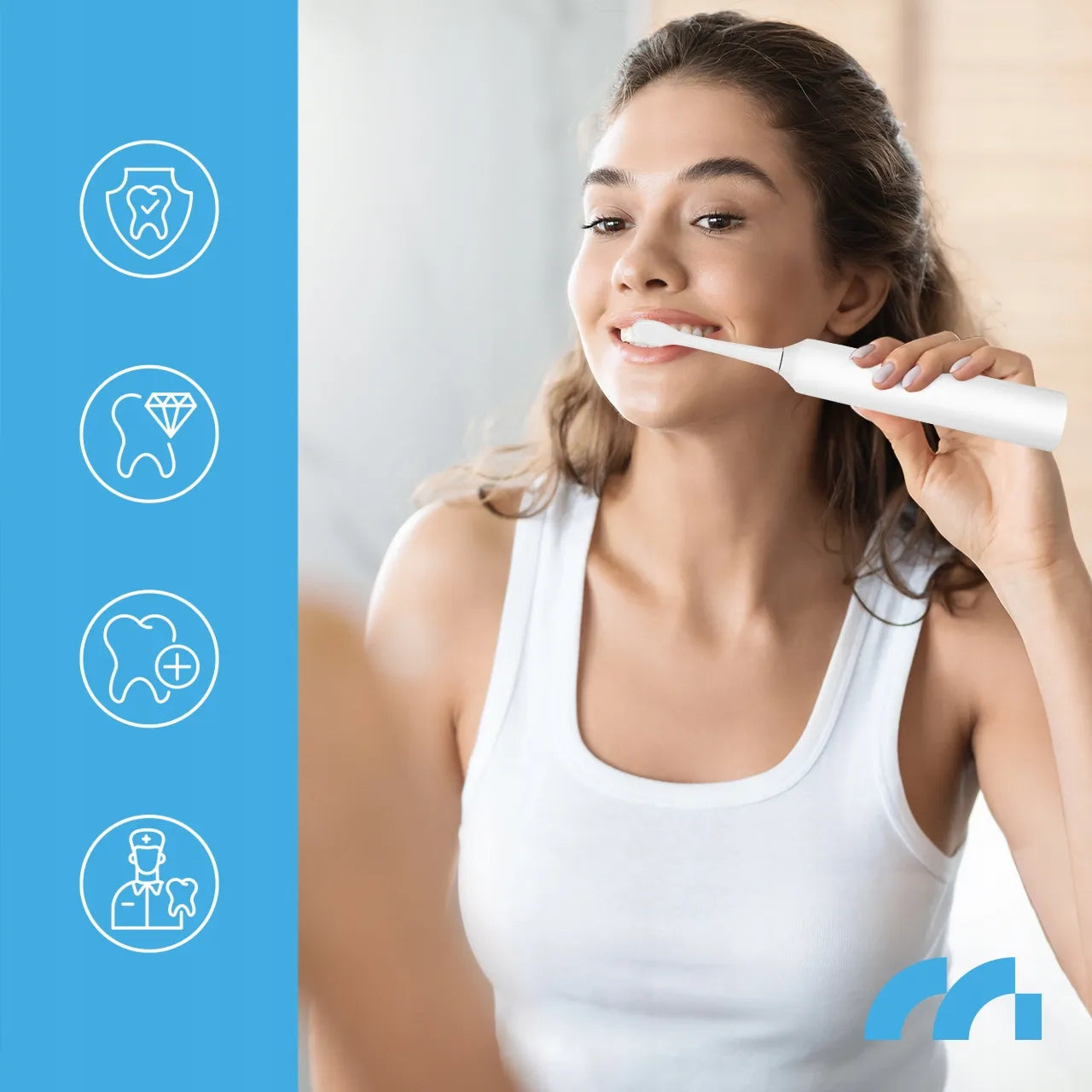 2x Maltec Toothie X2in1 elektrinis dantų šepetėlis su 6 antgaliais ir įkrovikliu