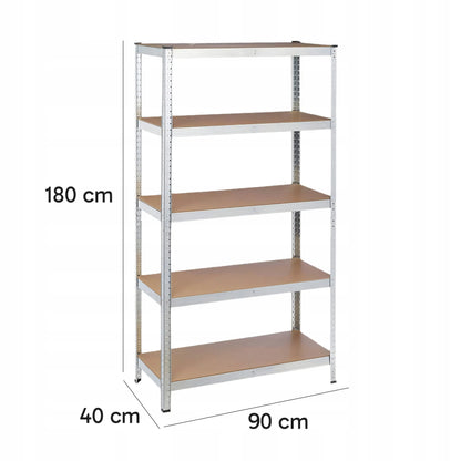2x metalinė sandėlio lentyna 10 lentynų 180x90x40 cm 1750 kg garažui, montuojama be varžtų