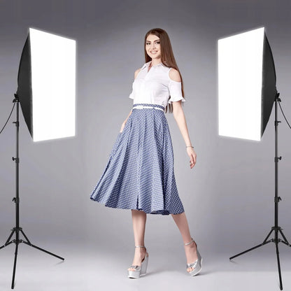 2x PULUZ studijiniai šviestuvai, softbox 50x70 cm su LED lemputėmis, studijinis apšvietimas fotografijai