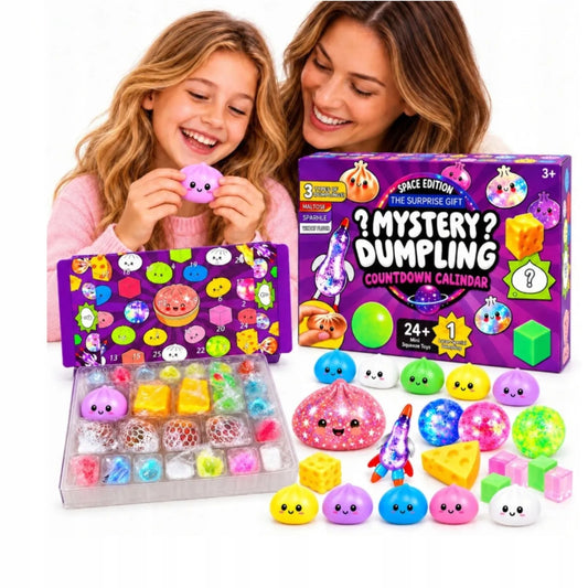 2x „Senti“ advento kalendorius su squishy minkomais žaisliukais, 24 dienų kalėdinis rinkinys-dovana