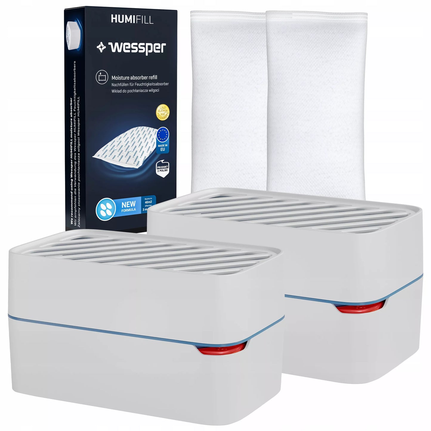 2x Wessper drėgmės surinkėjas oro sausintuvas su plūde + 2x įdėklas 500g