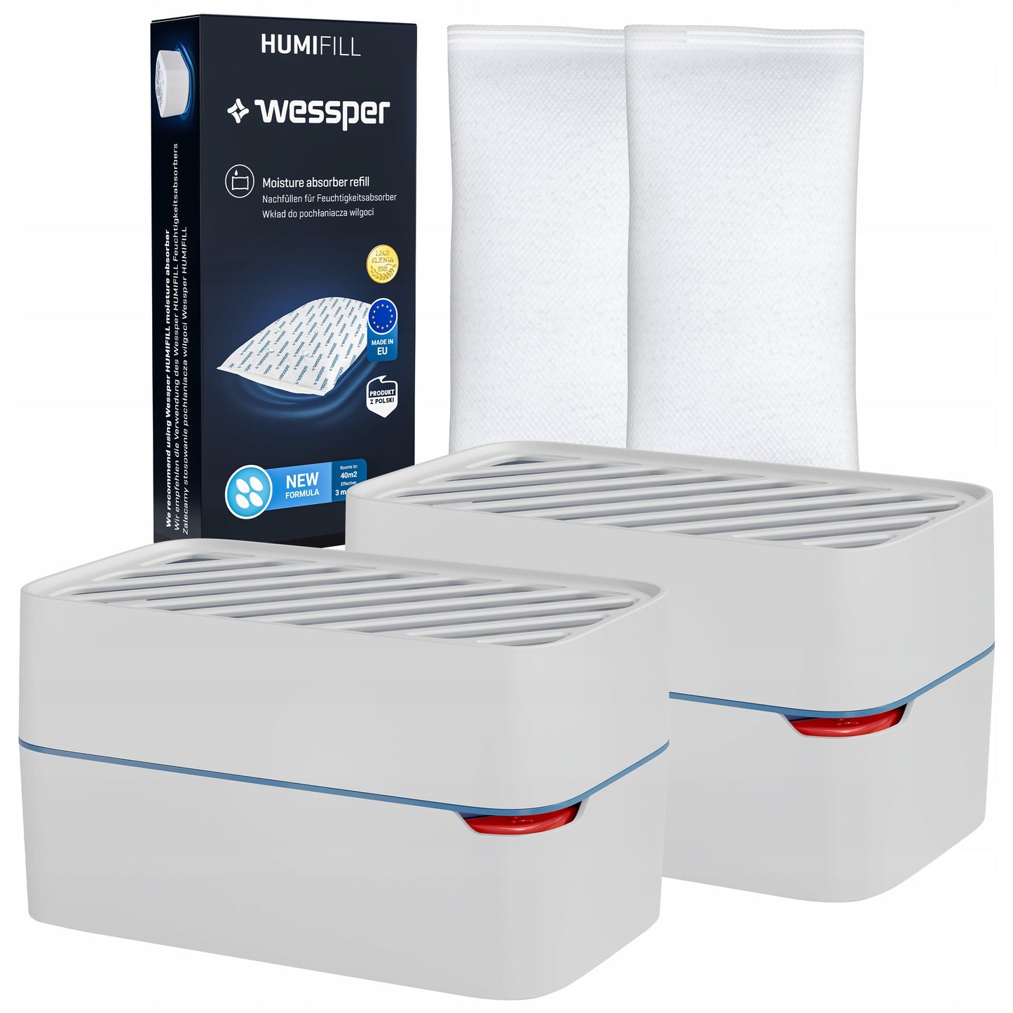 2x Wessper drėgmės surinkėjas oro sausintuvas su plūde + 2x įdėklas 500g