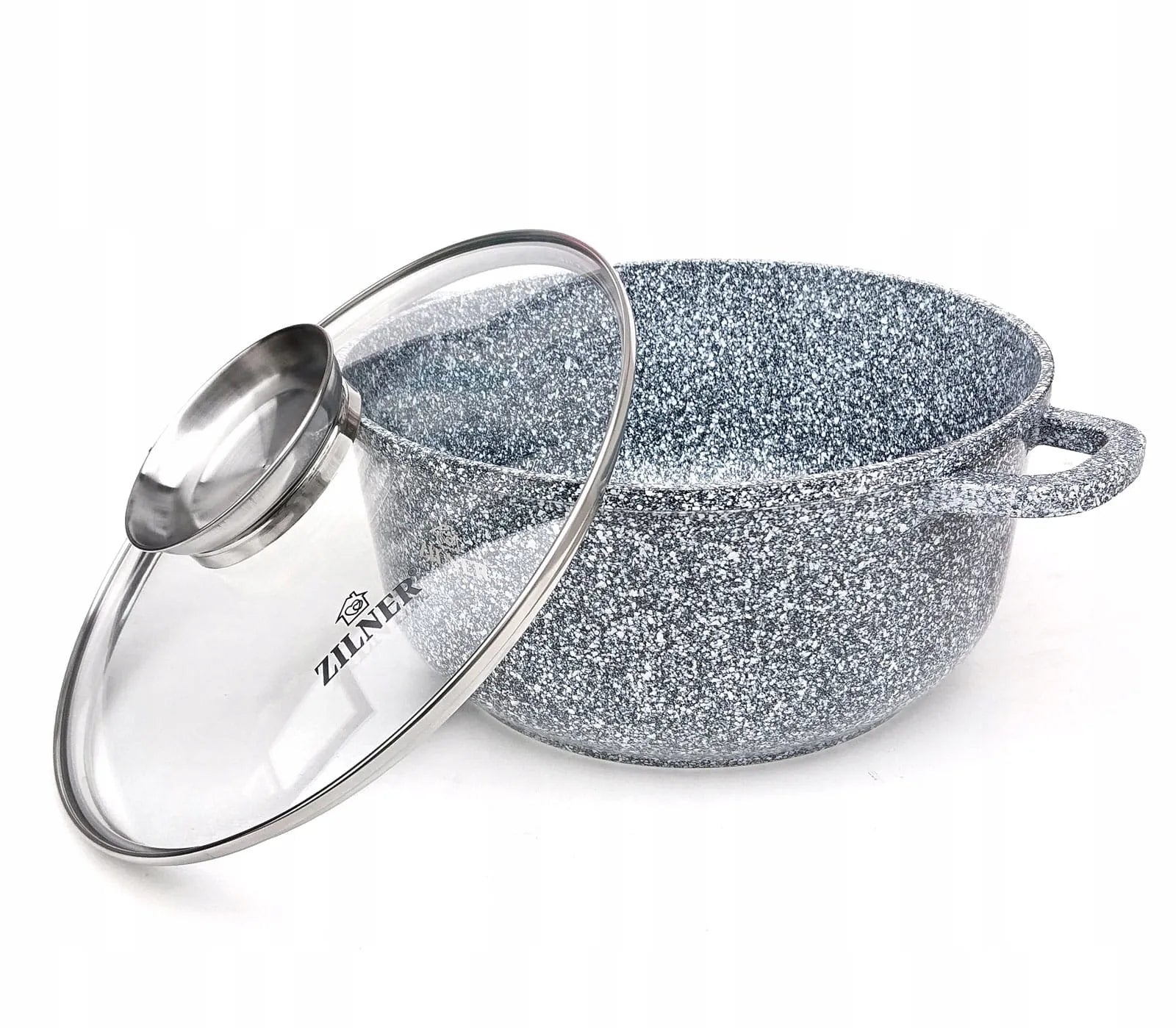 3 dalių marmurinių puodų rinkinys 20 / 24 / 28 cm, tinka indukcinėms ir dujinėms viryklėms