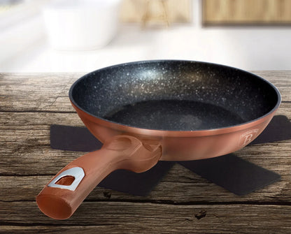 3 granitinių keptuvių rinkinys 20/24/28 cm BERLINGER HAUS Metallic Line Rose Gold