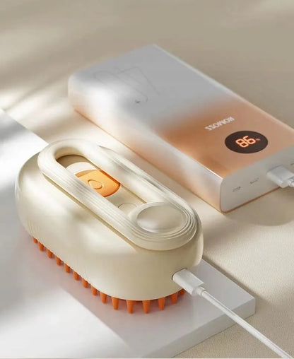 3 viename šepetys su garų funkcija šunims ir katėms, USB-C, su kailio dulksnos dozatoriumi