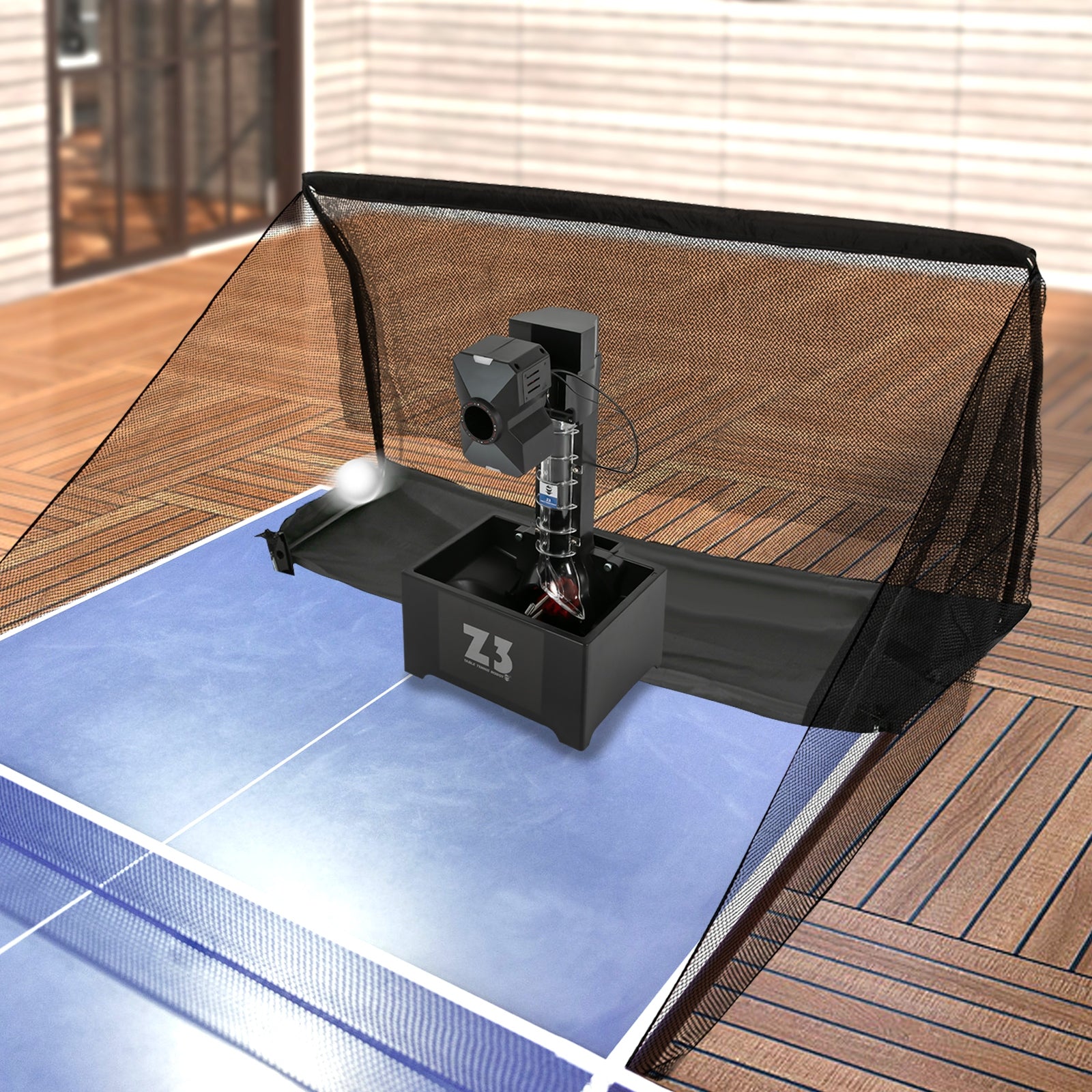 35–90 per minutę Automatinis stalo teniso kamuoliukų tiektuvas 100 kamuoliukų talpos