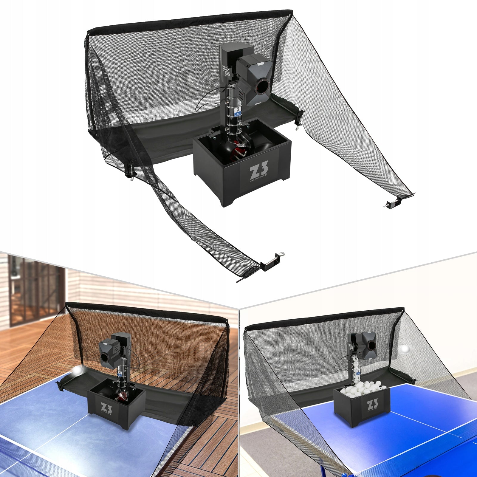 35–90 per minutę Automatinis stalo teniso kamuoliukų tiektuvas 100 kamuoliukų talpos