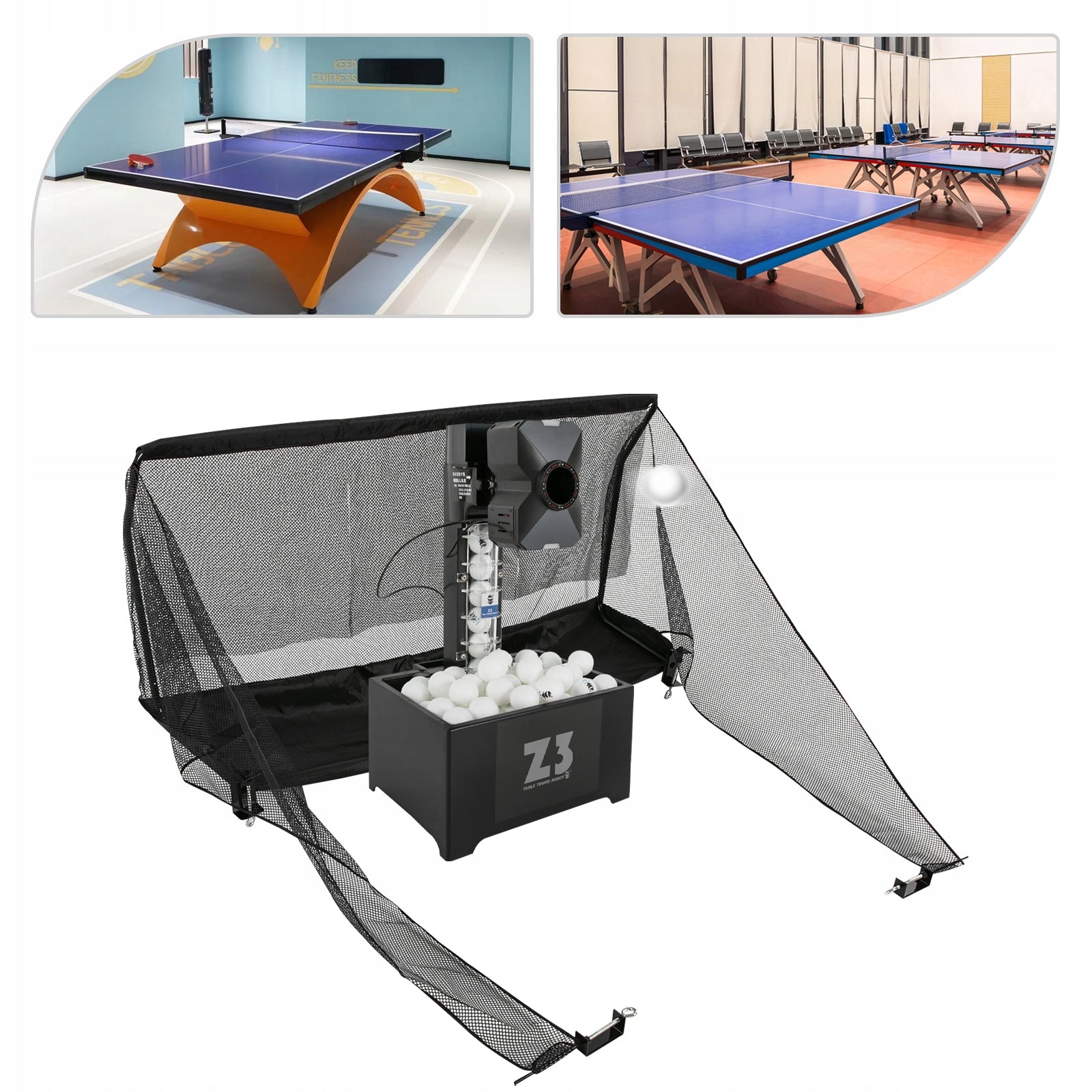 35–90 per minutę Automatinis stalo teniso kamuoliukų tiektuvas 100 kamuoliukų talpos