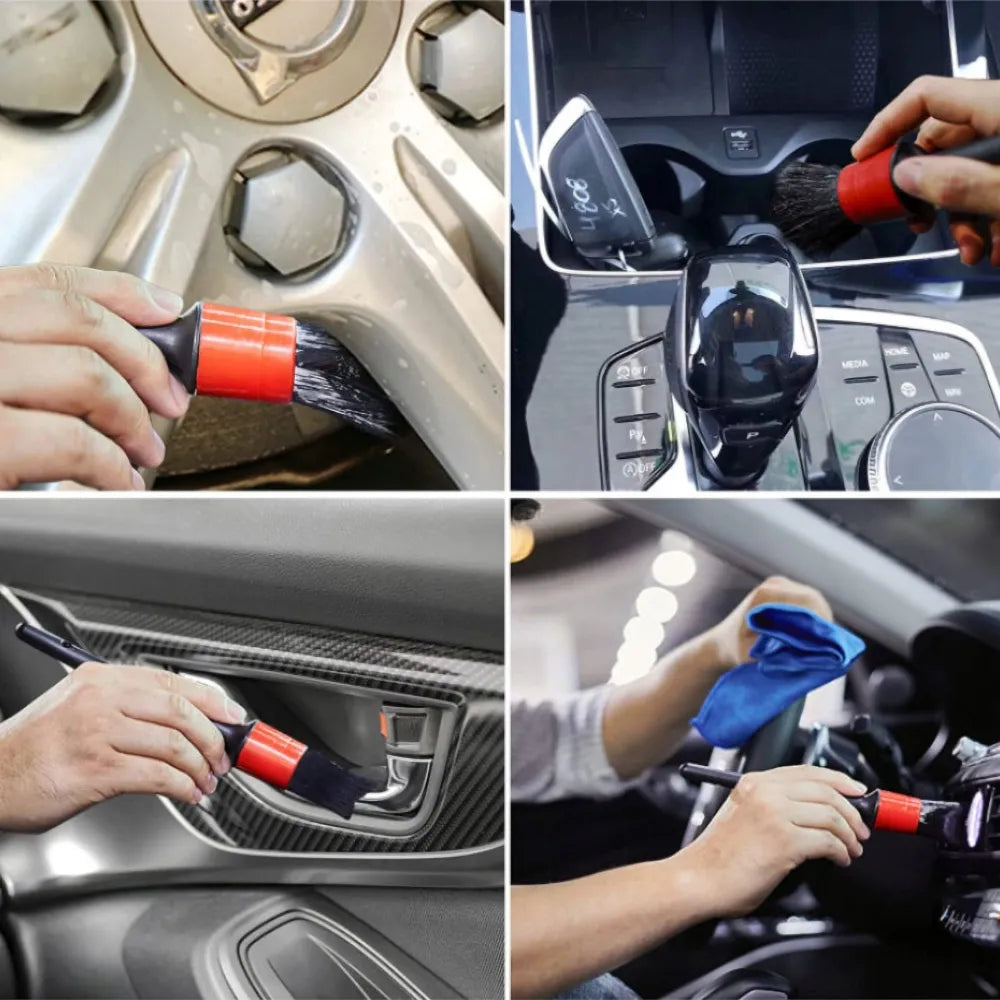 39 dalių automobilių valymo detalių rinkinys, šepetėliai ir kempinės