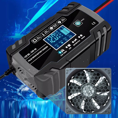 AUTOMATINIS AKUMULIATORIŲ KROVIKLIS SU JŲ TAIISYMO FUNKCIJA 12V 24V