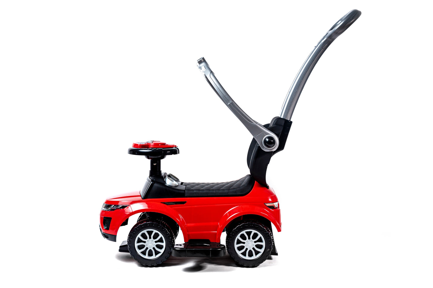 Važinėjimo, stumiamas, vaikštynės tipo automobilis 3in1, didelis, su minkšta odine sėdyne