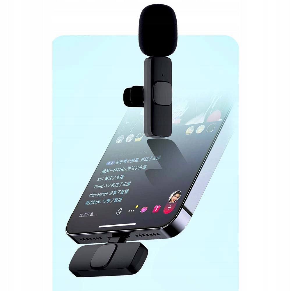 2x Bevielis segtuko tipo mikrofonas, skirtas Lightning USB-C iPhone 17 16 15 14