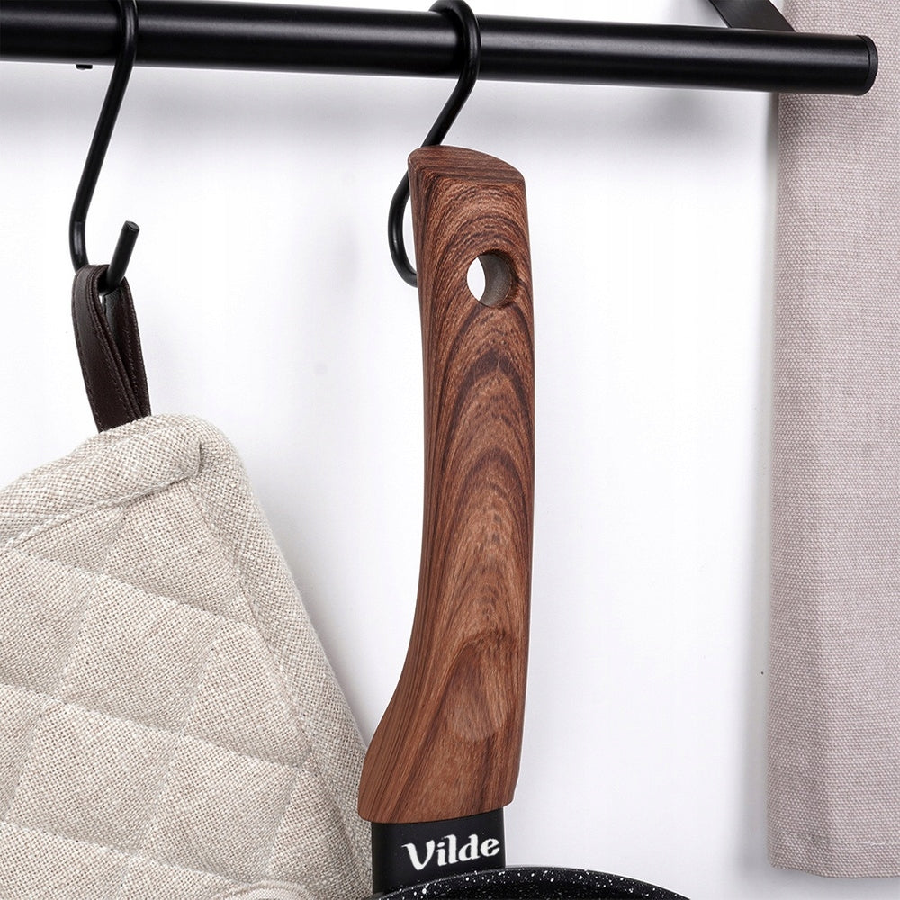 3x GRANITINĖS keptuvės troškiniams kepti ant dujų ir indukcinių viryklių 20 24 28 cm