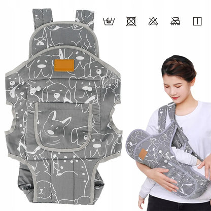 4 viename ergonominė kūdikio nešioklė su reguliuojamu peties diržu, iki 20 kg