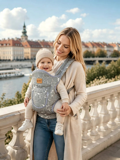 4 viename ergonomiška reguliuojama kūdikio nešioklė su peties diržu, iki 20 kg