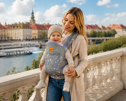 4 viename ergonomiška reguliuojama kūdikio nešioklė su petnešomis, iki 20 kg