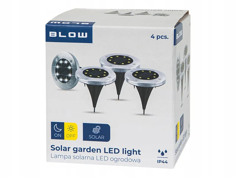 4 vnt. „BLOW“ įsmeigiami saulės LED šviestuvai sodui, IP65