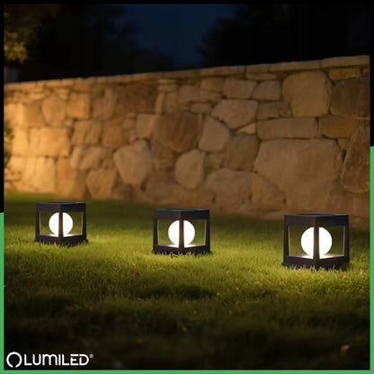 4 vnt. „Lumiled“ LED saulės energija veikiančios sodo tvoros stulpų šviestuvai
